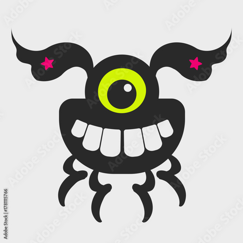 A toothy, multi-legged monster. Funny and cute monster. Flat cartoon character design. EPS-10.

Crustacean monster. Funny and cute monster. Flat cartoon character design.