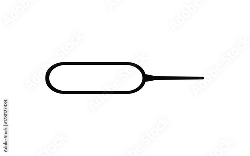 Blank sim card removal tool with small and long design for cell phone sim tray on white background to remove or insert