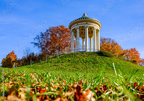 famous monopteros at the english garden in munich