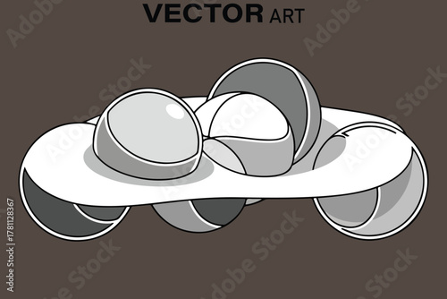 Abstract geometric sculpture with rounded shapes and smooth curves