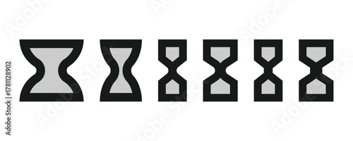 Sand watch icon set . Hourglass symbol. Flat vector graphic design elements.
