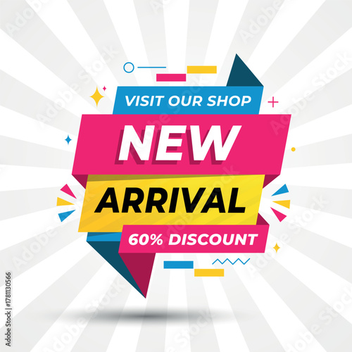 New arrival promotional banner design for new product	