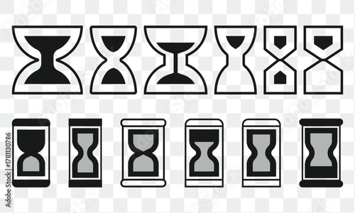 Sand watch icon set . Hourglass symbol.