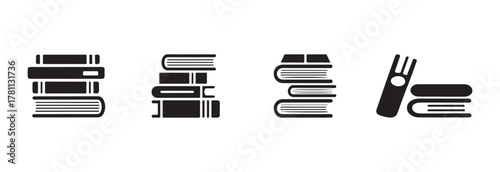 Vector book icon set, collection for school, education, science book , outline book symbol, vector illustration EPS 10.