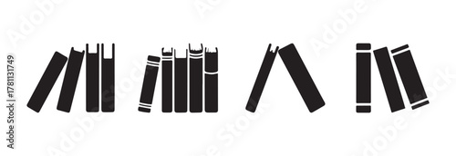 Book symbol icon set, education sign, education symbols, book icon flat graphic design, vector illustration EPS 10.