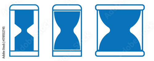 Sand watch icon set . Hourglass symbol. Flat vector graphic design elements.