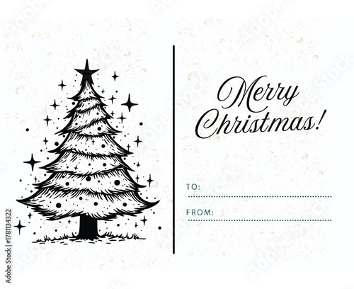 Cute Merry Christmas Card- Minimal Merry Christmas Card