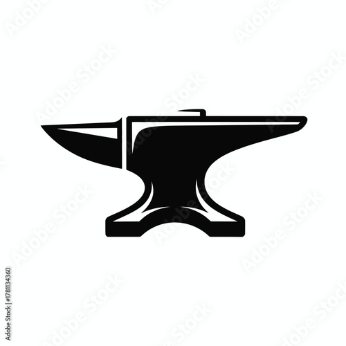 Blacksmith anvil silhouette icon symbol for metalworking and craftsmanship