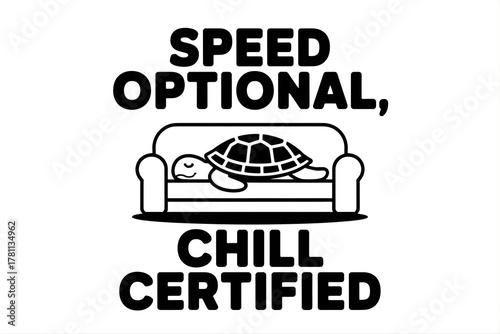 Turtle chilling on sofa, speed optional isolated on white background