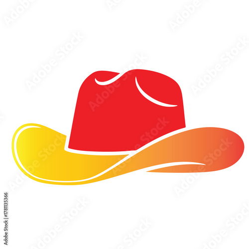 Cowboy hat vector illustration on white background
