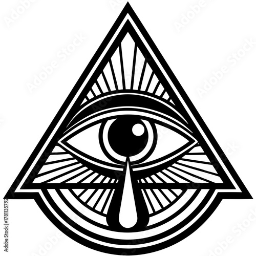 Mystical Third Eye Vector Art – Esoteric Spiritual Symbol Graphic