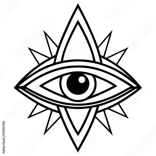 Third Eye Vector Artwork | Spiritual Awareness and Cosmic Insight Icon