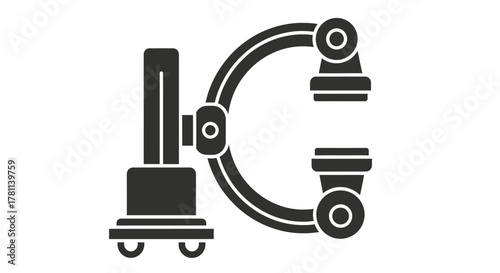Silhouette of a scientific microscope, a tool for laboratory research and study.