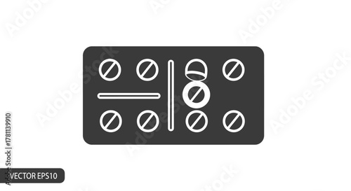 Tablet blister pack with one pill removed, showing individual doses.