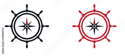 Navigate your journey with iconic ship's wheel and compass graphic, symbolizing guidance and adventure in bold nautical design