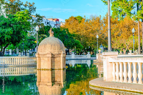 Canvastavla Estaque del parque Ribalta, un preciso parque en el interior de  castellón de la