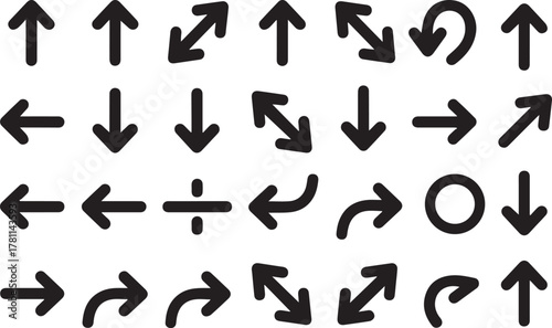 Illustration of a vector arrow icon isolated on a white background. Represents direction, navigation, movement, pointer, forward action, and guidance. Perfect for app interfaces, websites, maps, and g