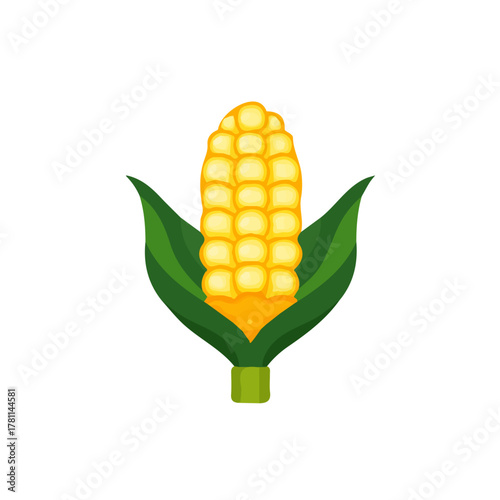 A modern element in vector and EPS format. icon clipart, Minimalistic 2D flat icon featuring a corn plants, clean vector design, simple illustration style, isolated on a white background