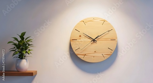 Wallpaper Mural Eco-conscious recycled wood wall clock for timeless minimalist home decor and rustic style Torontodigital.ca