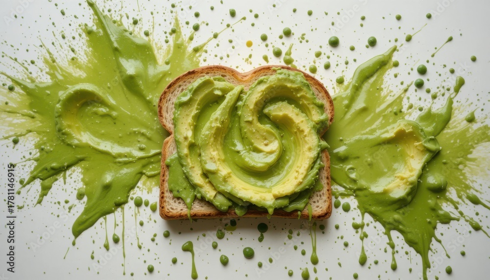 Obraz premium Avocado Spread on Toast, Kitchen, Photography, Vibrant Environment