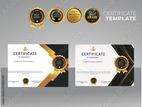 collection, vector elegant certificate templates with luxury and modern pattern background - Vector	