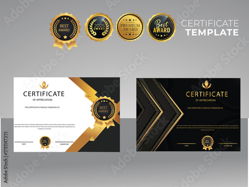 collection, vector elegant certificate templates with luxury and modern pattern background - Vector	