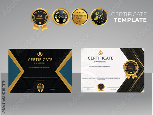 collection, vector elegant certificate templates with luxury and modern pattern background - Vector	