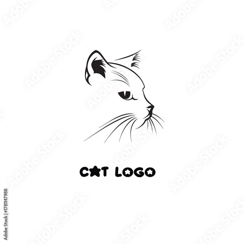 modern minimize cat foot logo