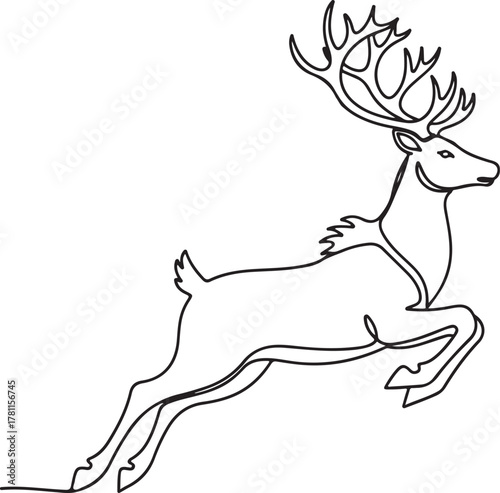 Majestic stag leaping in silhouette