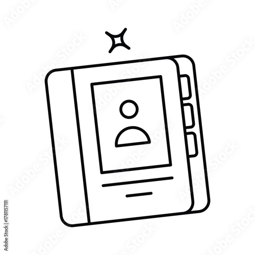 Contact icon design with white background stock illustration