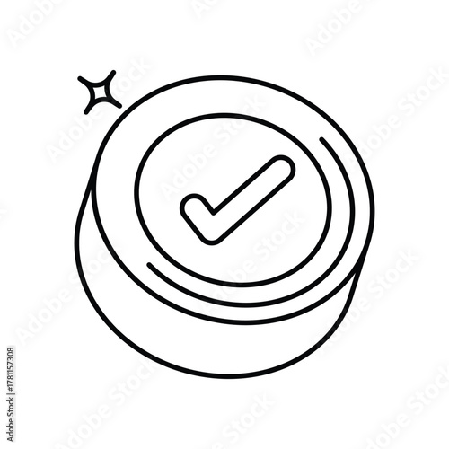 Batch icon design with white background stock illustration