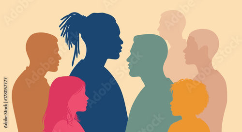 Diverse Community Silhouettes Representing Unity, Inclusion, and the Power of People Together