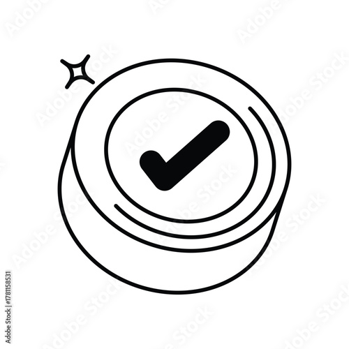 Batch icon design with white background stock illustration