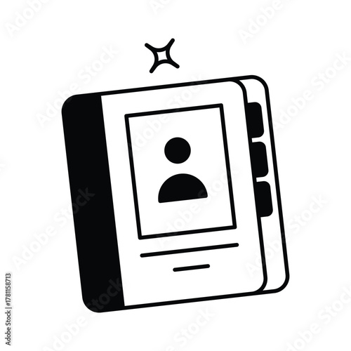 Contact icon design with white background stock illustration