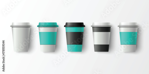 set of cosmetic bottles isolated