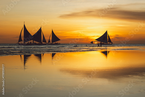 Boracay beach at sunset - Philippines