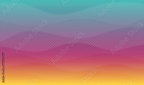 Flowing dots particles wave pattern pink and blue isolated on black, background. Vector in concept of technology, science, music, modern.