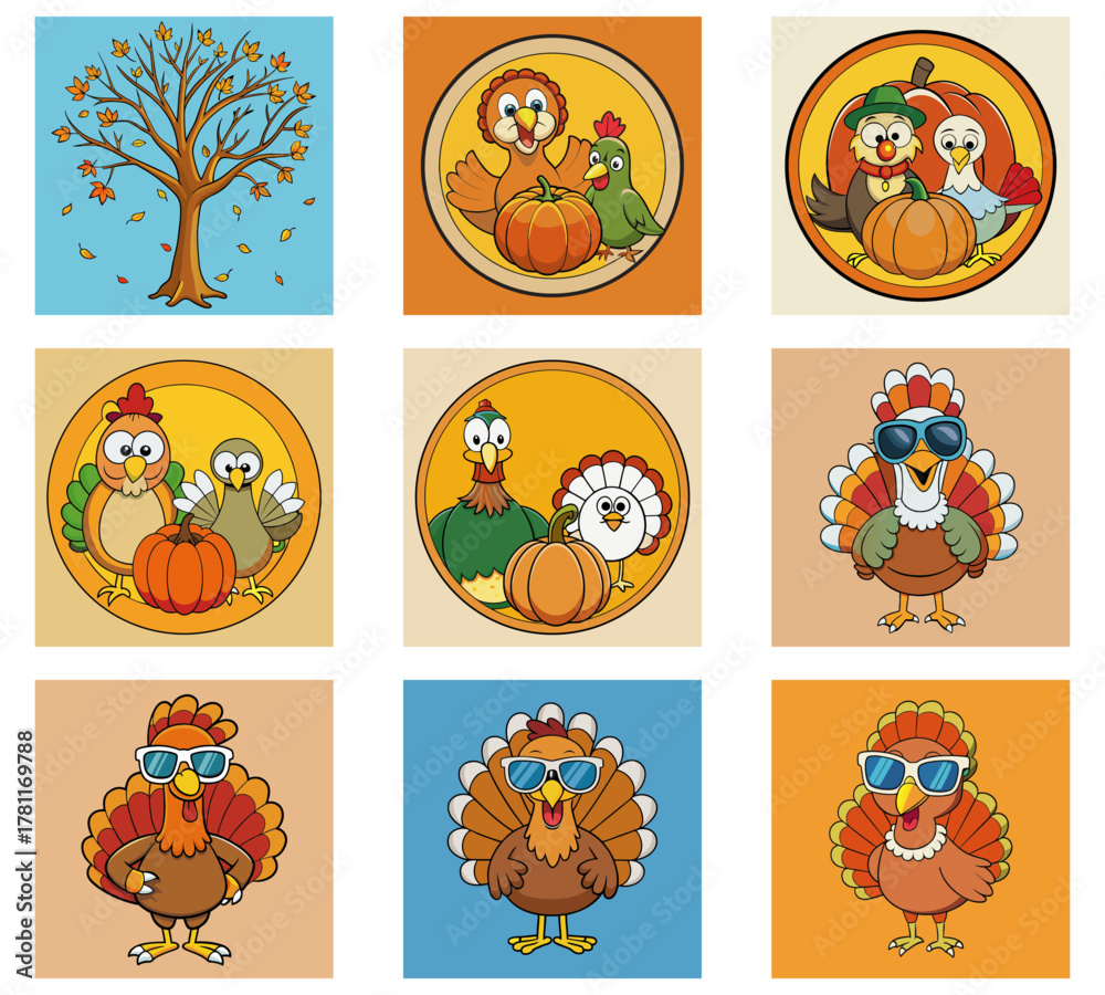 Obraz premium set of halloween pumpkins
