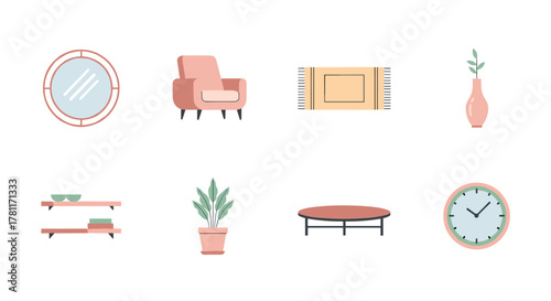 Modern home decor elements with minimalistic style