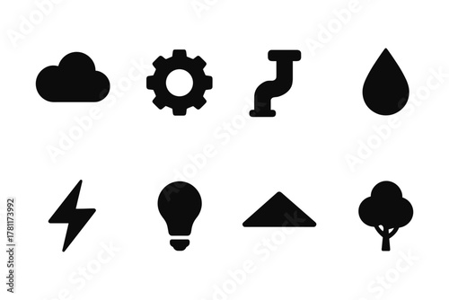 Minimalist utility and nature icons set for web and design projects