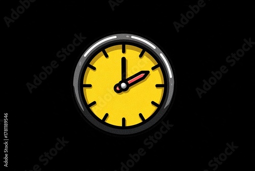 Wallpaper Mural Bright yellow clock displaying time with black background gives a striking visual effect for time-related concepts and themes Torontodigital.ca