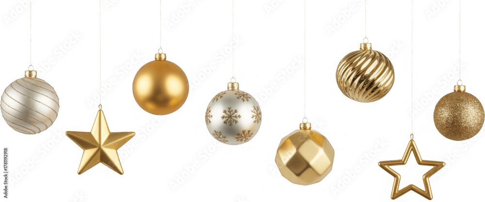 Fototapeta premium Golden Christmas balls 