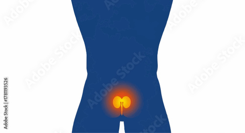 An Illustration depicting the human reproductive organs with an glowing effect