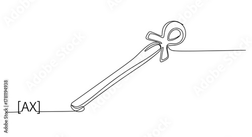 Ancient Egyptian ankh symbol over a simple white background  