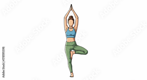 A person doing yoga tree pose