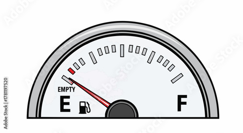 Fuel gauge on empty.