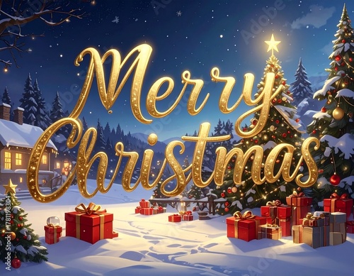 Auguri di Buon Natale. Cartolina illustrata