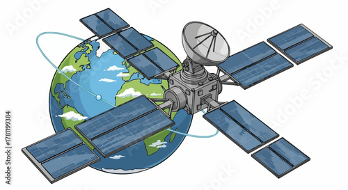 Satellite orbiting Earth.