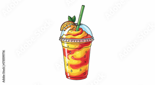 Refreshing smoothie in a vibrant cup.