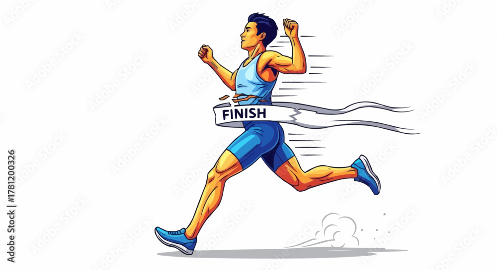 Obraz premium Runner crossing finish line